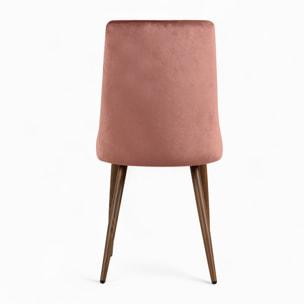 Pack 4 chaises en velours bleu et rose - Vinni