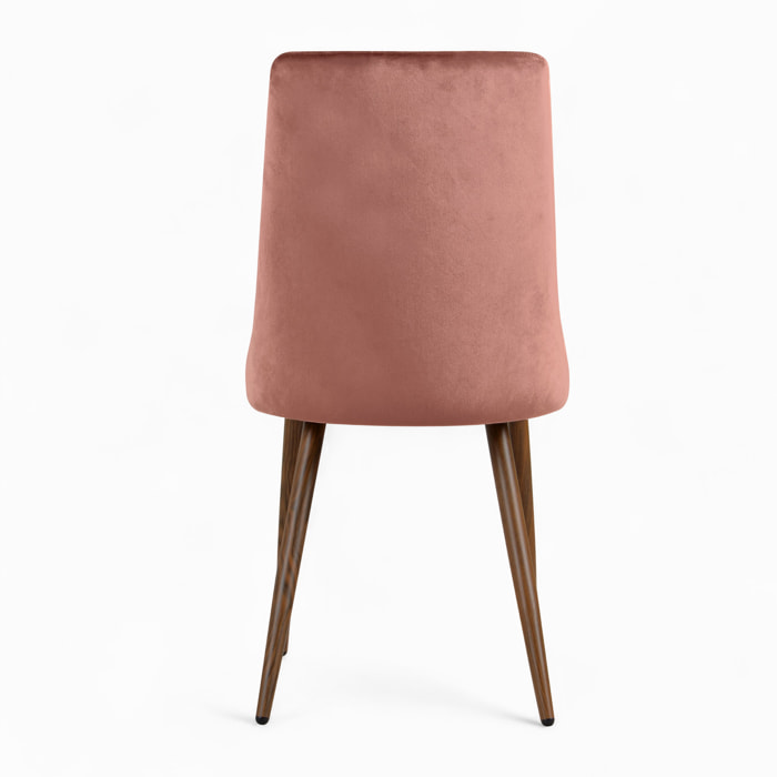 Pack 4 chaises en velours bleu et rose - Vinni