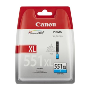 Cartouche d'encre CANON Originale CLI-551 XL Cyan Haute Capacité - 6447B001