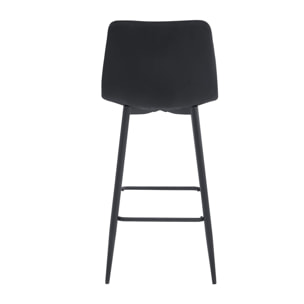 Set di 2 Sgabelli Bar Arceto in Velluto Nero
