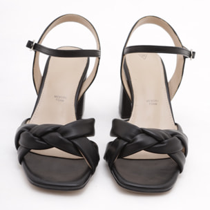 SANDALO TRECCIA CHOCOLA' NERO