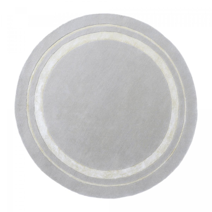 Tapis rond fait main en laine motif simple CHICDOUJ