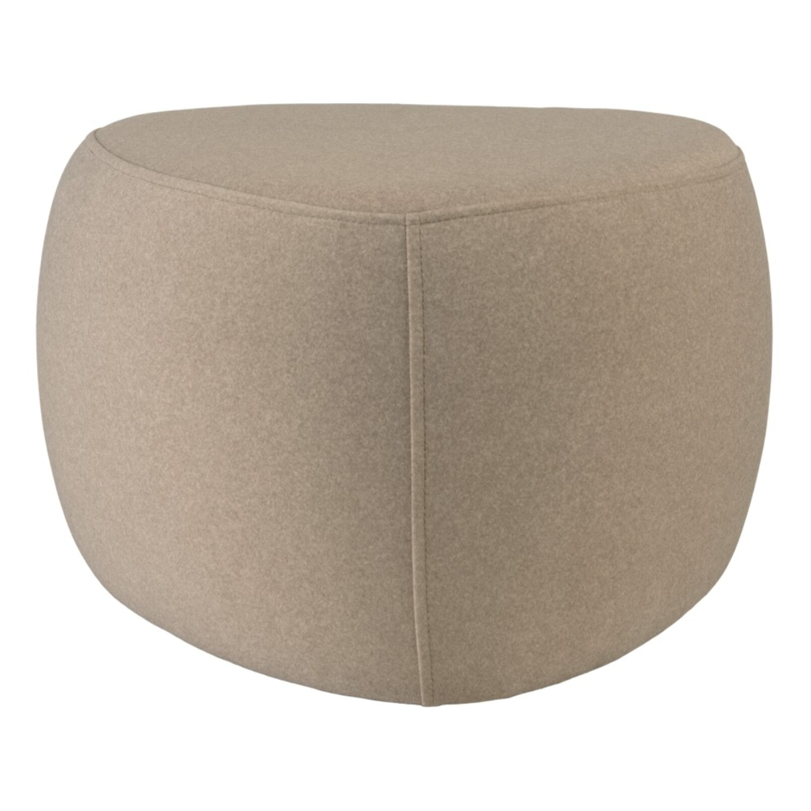 LEOPOLD - Pouf forme galet n°2 en tissu effet velours beige foncé