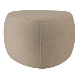 LEOPOLD - Pouf forme galet n°2 en tissu effet velours beige foncé