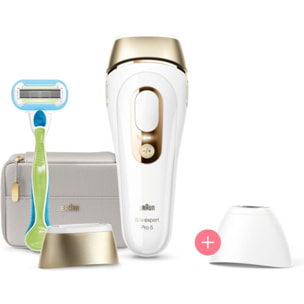 Epilateur lumière pulsée BRAUN IPL PL5154 Silk-expert pro 5, 2 têtes, 1 rasoir Gillette Venus, 1 pochette