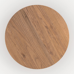 Table basse ronde en bois d'orme D80 cm - Paula