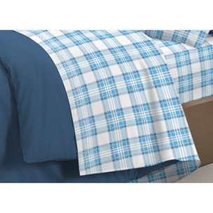 Completo Lenzuola In 100% Cotone Orsetto Tartan Primavera