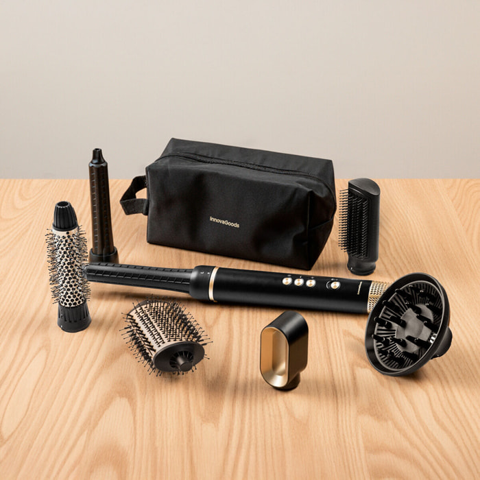 Cepillo de Aire Secador y Moldeador Multifunción Iónico con Tecnología Coanda y 7 Accesorios Wavify InnovaGoods
