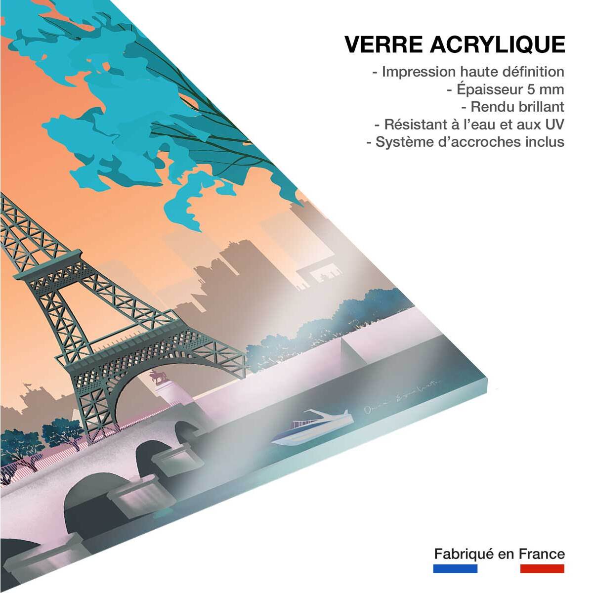 Tableau ville Paris France Tableau plexiglas