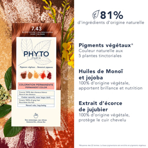 Kit Coloration - Coloration Permanente 7.43 Blond Cuivré Doré