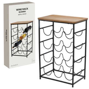 Botellero compacto y ligero de 40x26x60cm - Organizador elegante para exhibir botellas