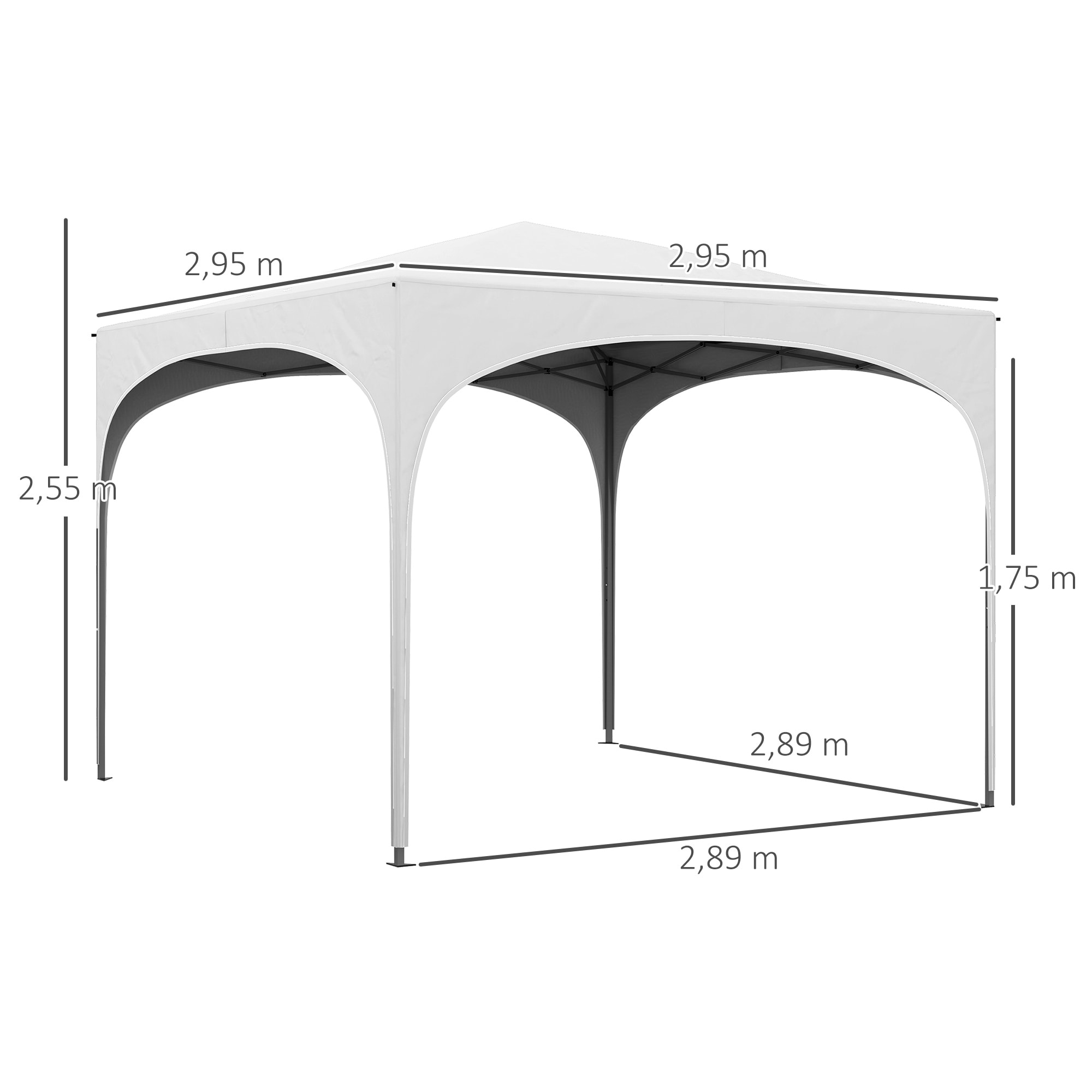 Carpa Plegable 3x3 m Cenador de Jardín Altura Ajustable con Bolsa de Transporte Impermeable Anti-UV y Bolsas de Arena para Exteriores Jardín Patio Blanco