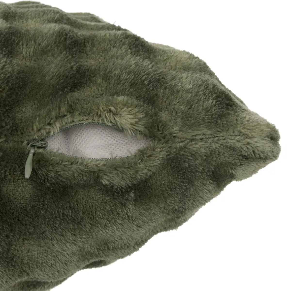 Coussin Zephy carré 40x40cm effet fausse fourrure vert