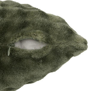 Coussin Zephy carré 40x40cm effet fausse fourrure vert