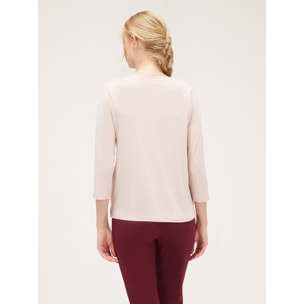 Motivi - Camiseta basic bimaterial - Rosa