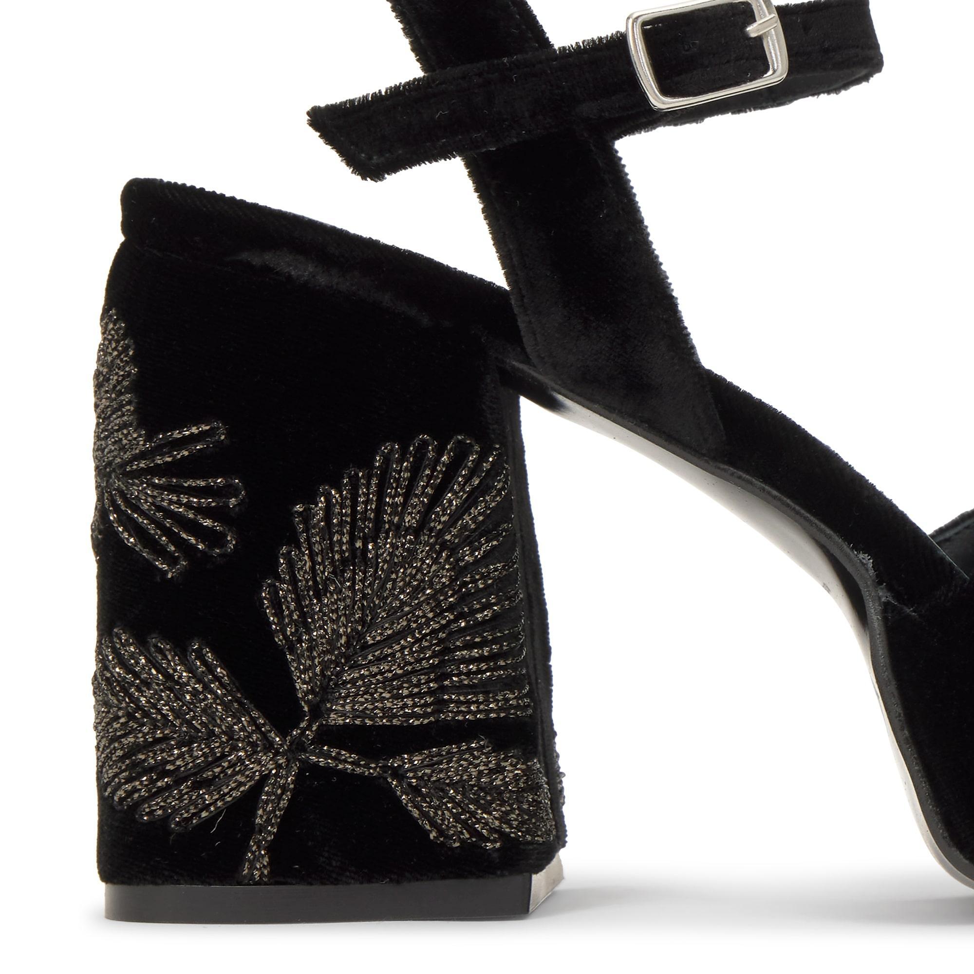 Zapato tacón Virgo en terciopelo con tacón de 10 cm
