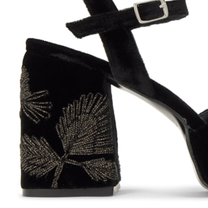 Zapato tacón Virgo en terciopelo con tacón de 10 cm