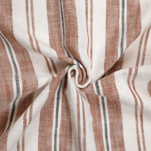 Rideau 100% coton rayures tapissier LOURMARIN - Terracotta