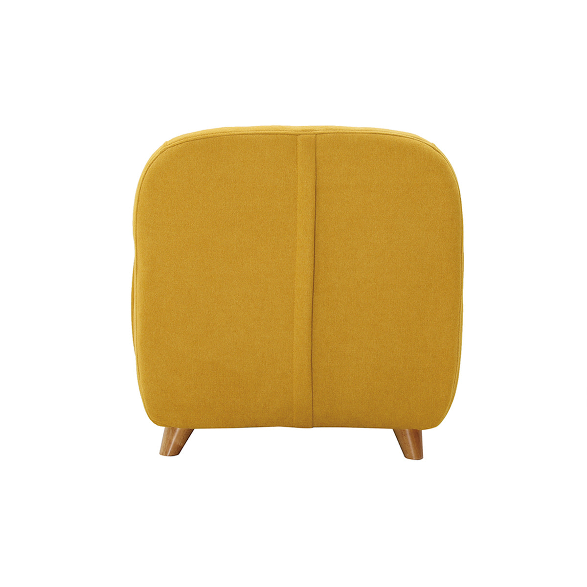 Fauteuil enfant scandinave en tissu effet velours jaune moutarde et bois clair NORKID