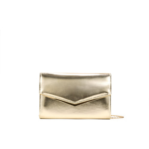 Bolso de fiesta dorado con solapa