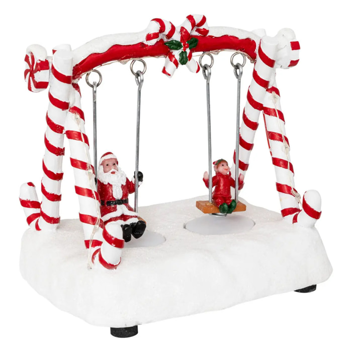 Village lumineux balançoire 11 LED H.16cm