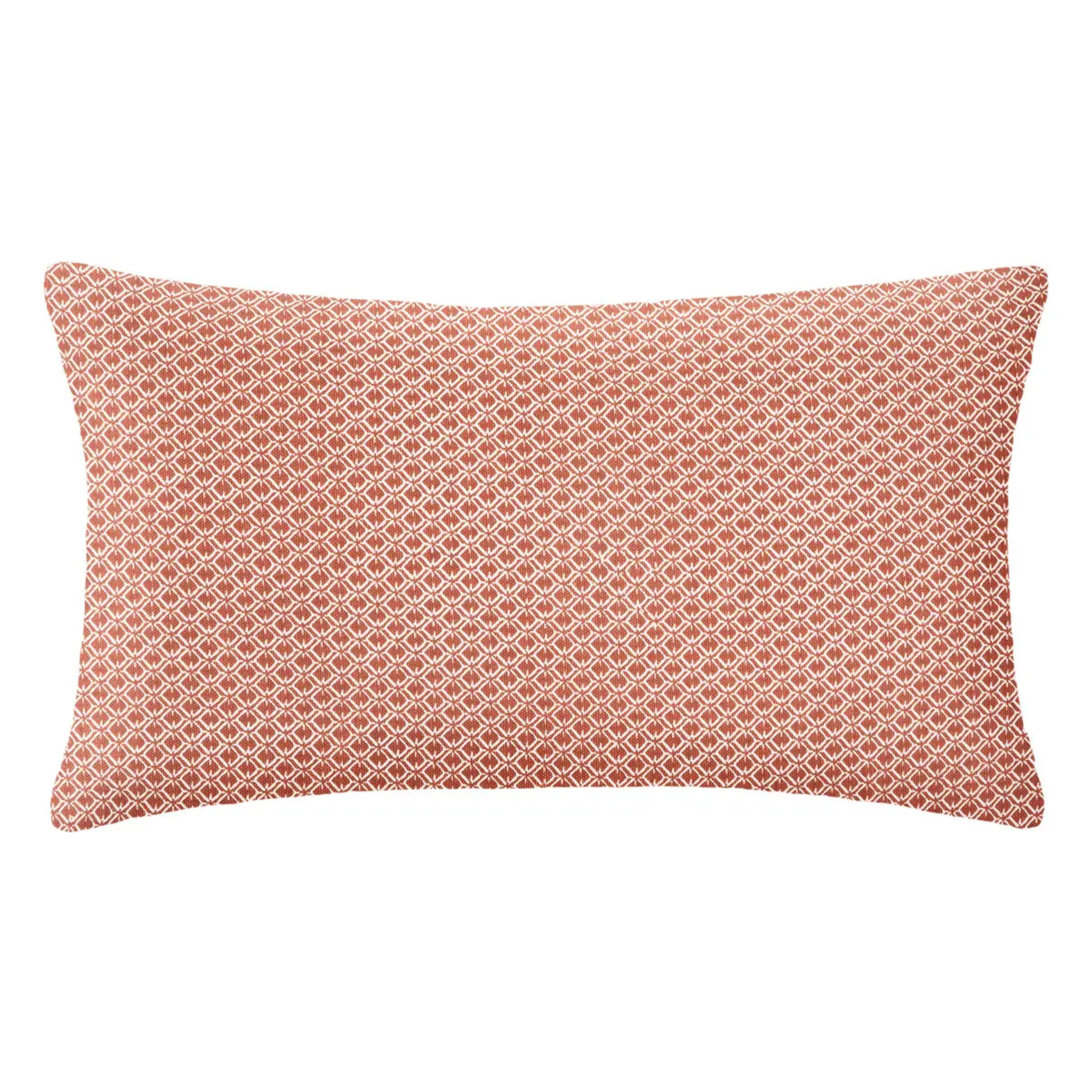 Coussin imprimé "Otto" - coton - rose terracotta - 30x50 cm