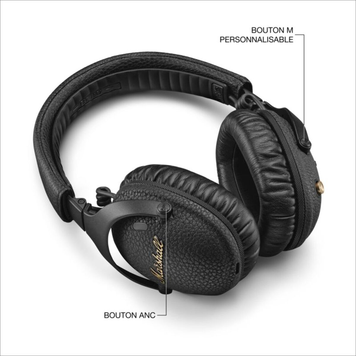Casque MARSHALL Monitor III ANC Noir - Réduction de bruit active, Bluetooth, autonomie 100h, pliable
