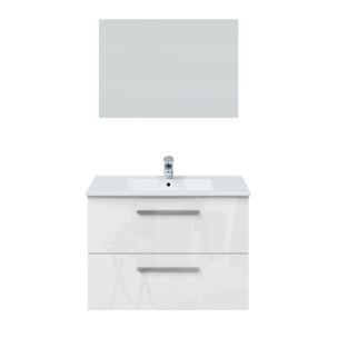 Mueble baño axel 2c 80cm color blanco brillo con espejo, sin lavabo