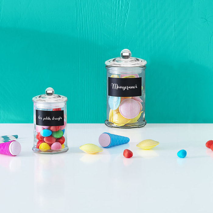 Bonbonnière en verre avec ardoise 1,2L