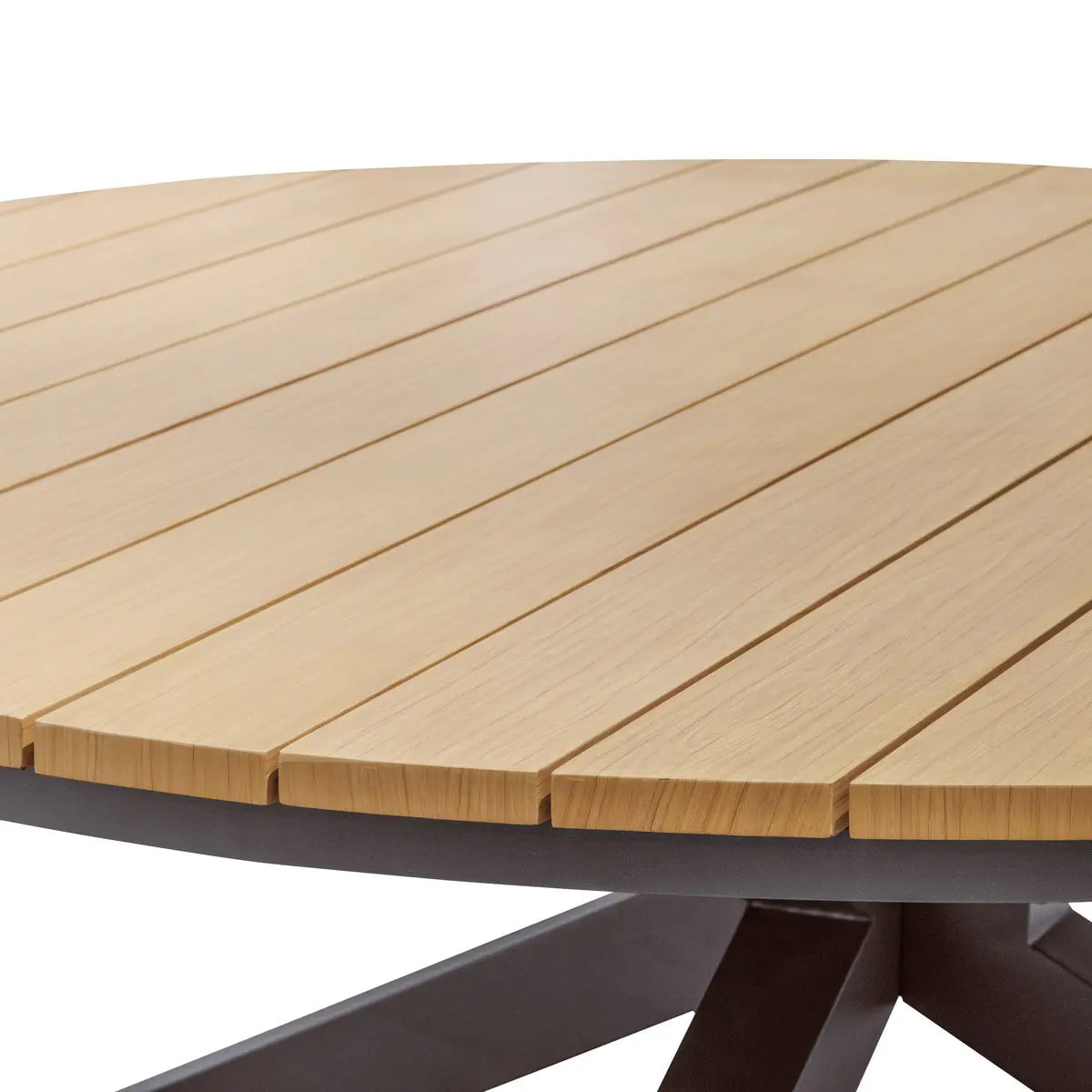 Table de jardin ronde "Oraclion" noir & graphite 12 places en aluminium