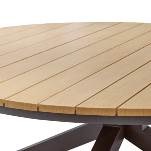 Table de jardin ronde "Oraclion" noir & graphite 12 places en aluminium