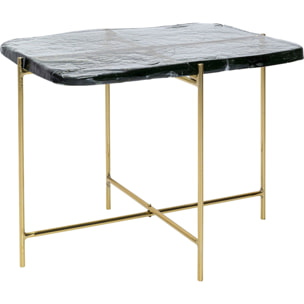 Table basse Ice 63x46cm pieds dorés Kare Design