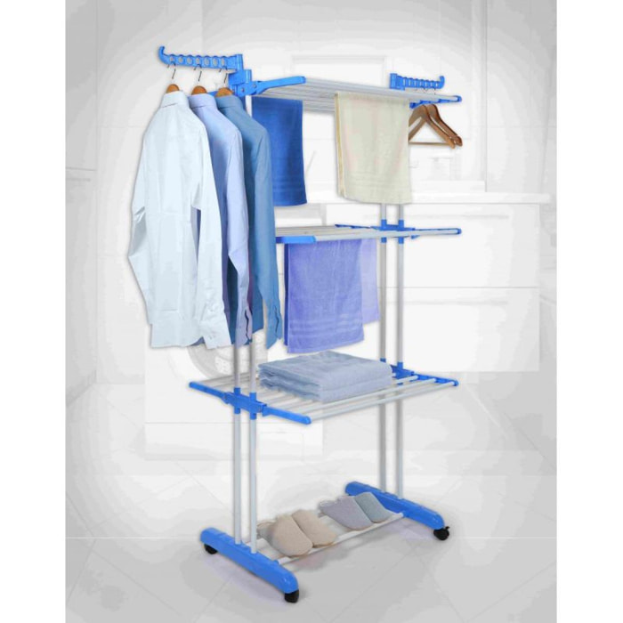 Séchoir multifonctions 20m d'étendage bleu Herzberg HG8034-BLU