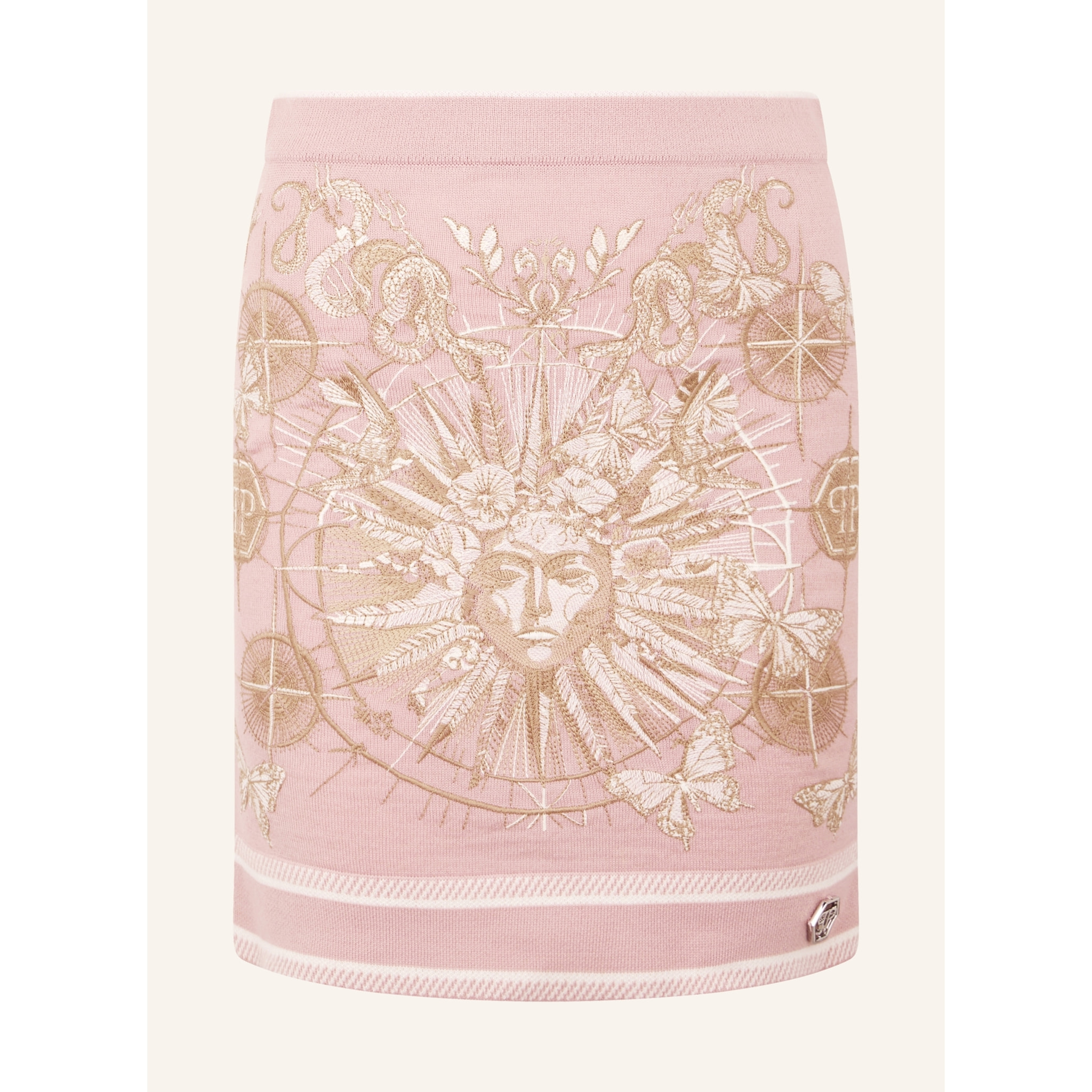 PHILIPP PLEIN Knitted Mini Skirt Butterfly Tattoo