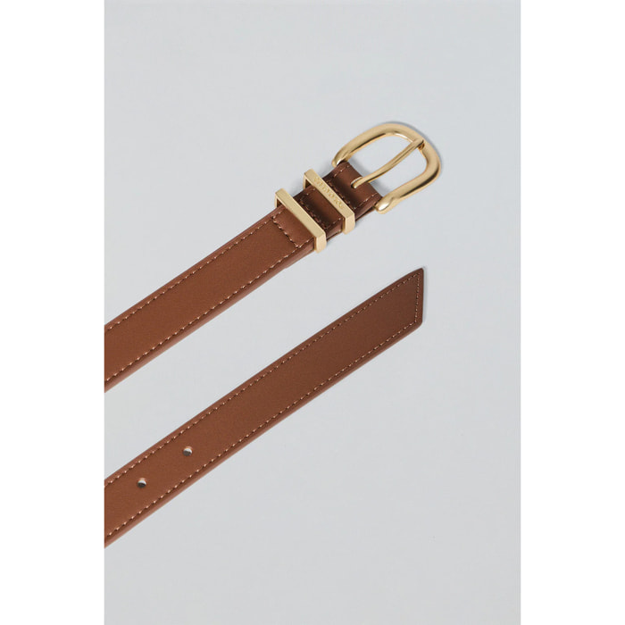 Cintura Blossom cammello con incisione Polo Club