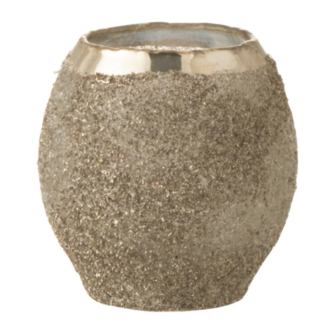 J-Line photophore Frosty Rond - verre - argent - small - 2 pcs