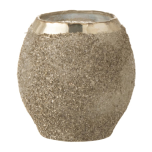 J-Line photophore Frosty Rond - verre - argent - small - 2 pcs