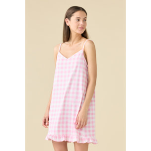 Camicia da notte donna estiva in cotone articolo vichy heart. Noidinotte