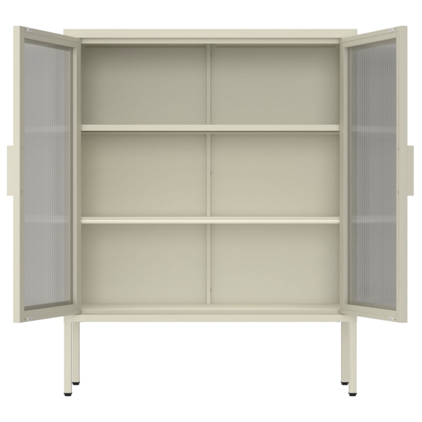 Vetrina in metallo 2 ante con ripiani 80x38x100h cm avorio - Pop