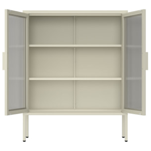 Vetrina in metallo 2 ante con ripiani 80x38x100h cm avorio - Pop
