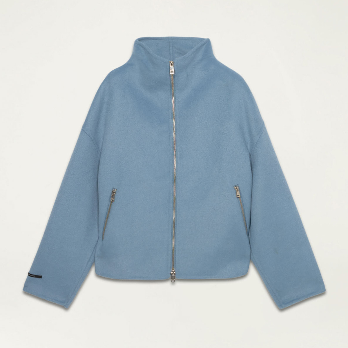 Oltre - Giubbotto in panno misto lana - Azzurro