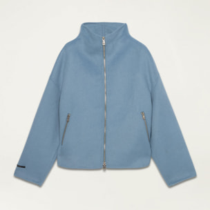 Oltre - Giubbotto in panno misto lana - Azzurro