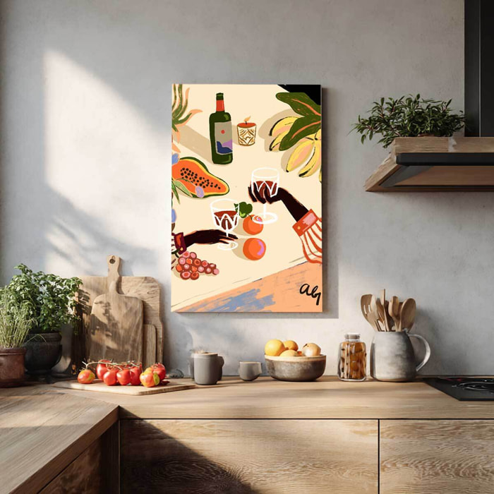 Tableau cuisine vintage On trinque sous les tropiques Tableau alu Dibond