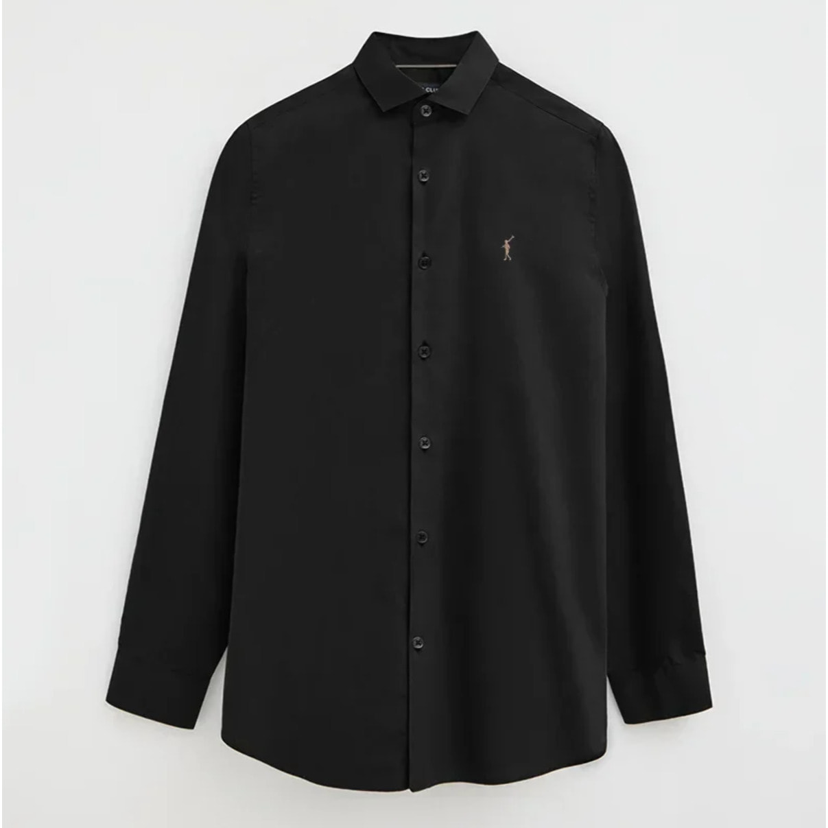 Camisa negra de corte slim con logo Rigby Go