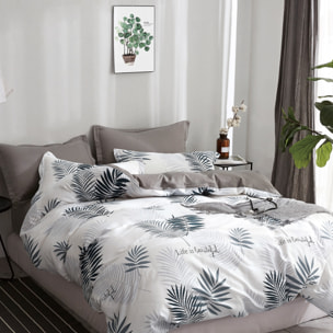 Parure housse de couette avec taie à volant 100% coton - Libful