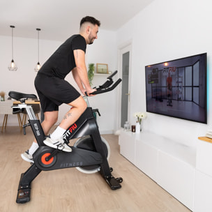 Bicicleta indoor FITFIU disco inercia 24kg, pulsometro y regulable
