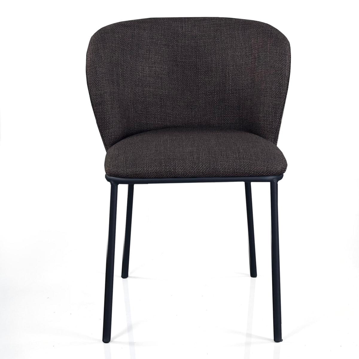 Lot de 4 chaises de salle à manger Tomasucci NENE', en tissu, marron foncé, marron, 60 × 56 × 76 cm