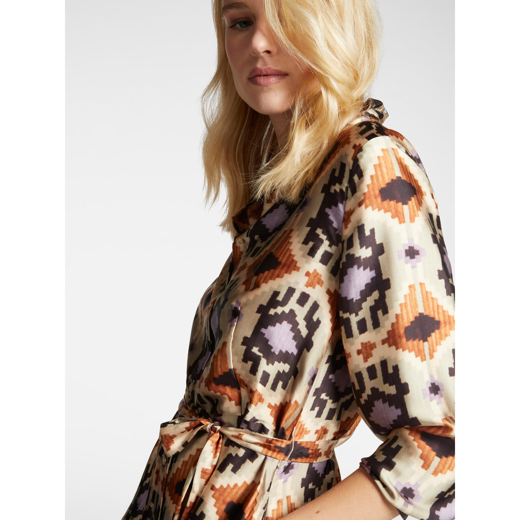 Elena Mirò - Vestido con estampado étnico - Beige