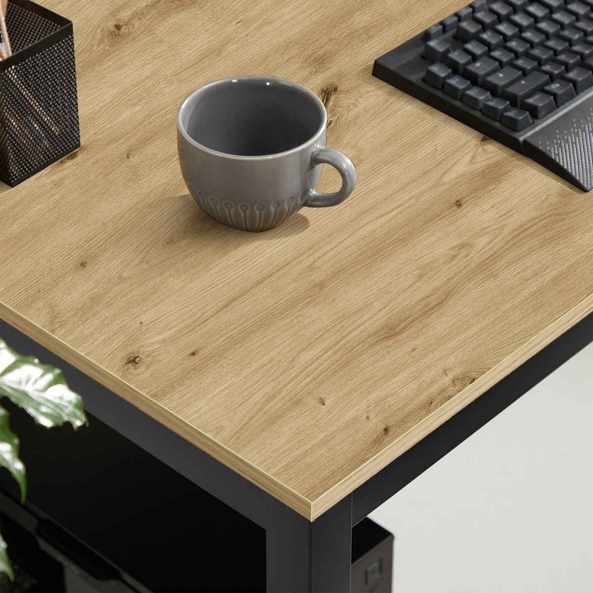 Tavolo Tessa Rettangolare Rovere Artisan e Metallo Nero