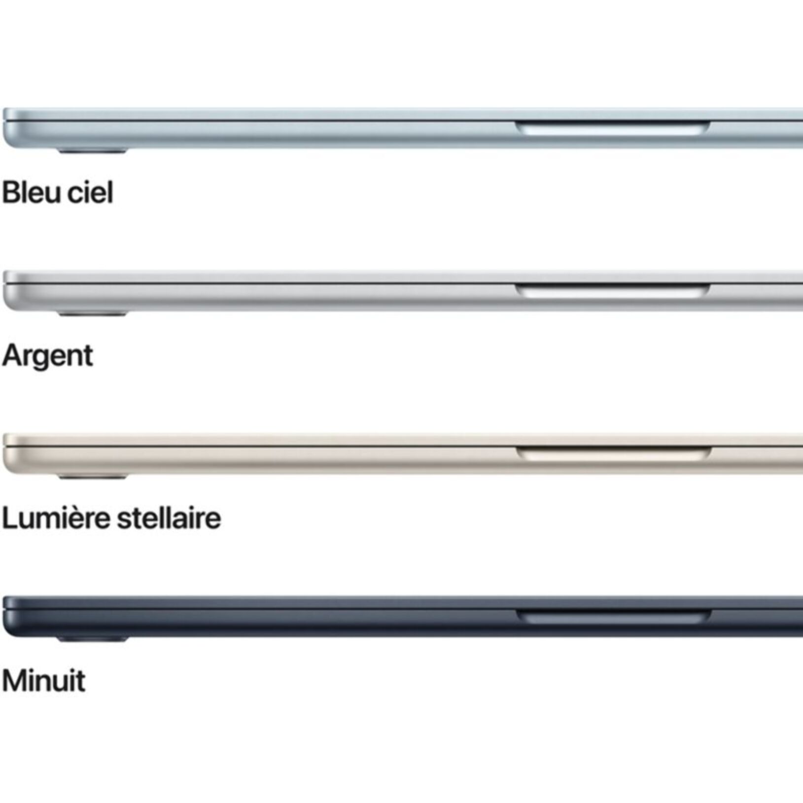 Ordinateur Apple MACBOOK Air 15" Puce M4 CPU 10 / GPU 10 cœurs Mémoire RAM 16Go Stockage 1To SSD Retina Argent
